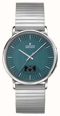 Junghans Milano Mega Solar Radio-Controlled (39.2mm) Green Glass Solar Cell Dial / Stainless Steel Bracelet 56/4621.44