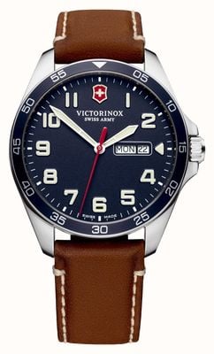 Victorinox Fieldforce Day-Date (42mm) Blue Dial / Brown Leather Strap 241848