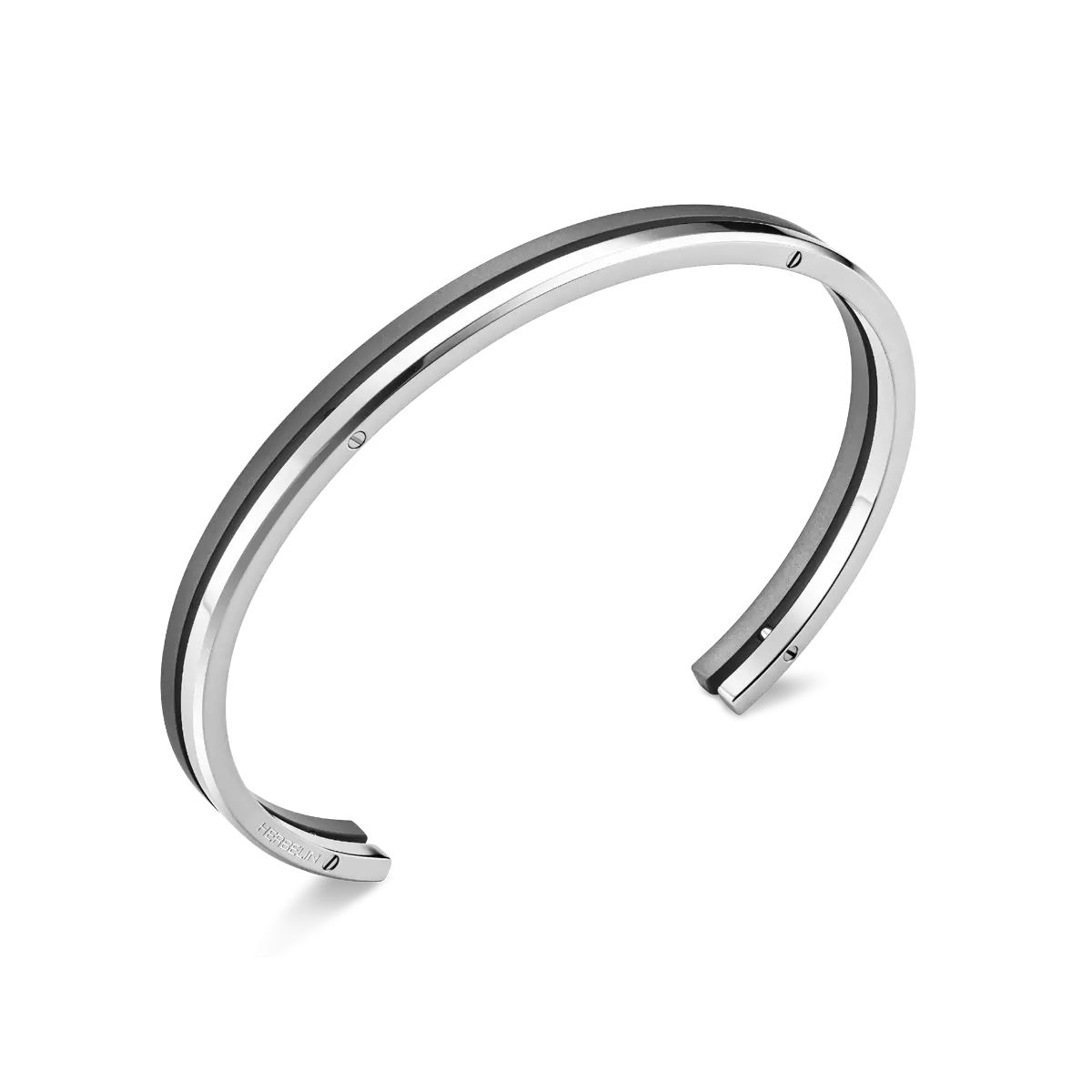 Herbelin JND6ABTD Newport Duo Bangle - Sandblasted Titanium Jewellery