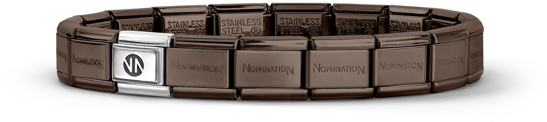 Nomination COMPOSABLE Classic Starter Bracelet in Chocolate Matte PVD - (14 links) 030001/SI/036-14