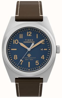 Timex Expedition Capstone (39mm) Blue Dial / Brown Eco-Friendly Leather Strap TW2Y30600