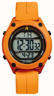 RZE UTD-8000 Multi-Function Cerakote (42mm) Positive Display / Bright Orange Hexa-Flex Strap Watch UTD-8000-CKO
