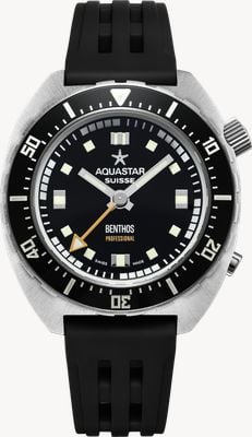 Aquastar Benthos Professional Automatic (42mm) Black Dial / Black ISOfrane Rubber Strap BENTHOS-PRO