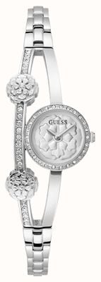 Guess Women's CHLOE (20.5mm) Silver Dial / Stainless Steel Flower Bracelet GW0756L1