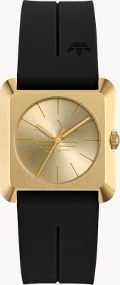 Adidas RETRO POP FOUR (31mm) Gold Dial / Black Silicone Strap AOSY26503