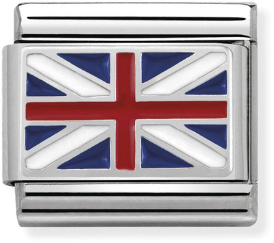 Nomination Classic Great Britain Flag Enamel Sterling Silver & Steel Charm 330207/04