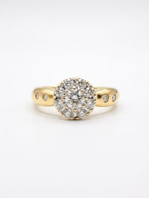 James Moore & Co Pre-Owned 18ct Yellow Gold 0.50ct Diamond Cluster Ring With Diamond J51392