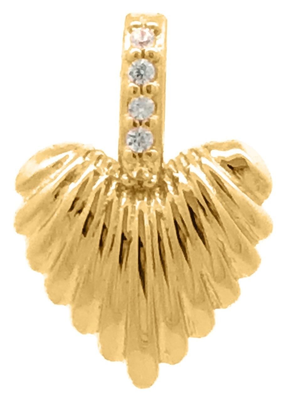 Burren Jewellery P1398 18k Gold Plate Small Ribbed Heart