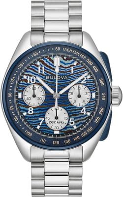 Bulova Lunar Pilot Chronograph Budii Limited Edition (43mm) Timascus Dial / Stainless Steel Bracelet 98A329
