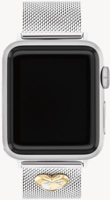 Coach Women's Apple Watch Strap (38/40/41mm) Stainless Steel Mesh with Heart Charm 14700239