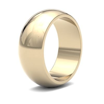 James Moore Wedding Rings | 18ct Yellow Gold | 8mm | Heavy | D-Shape | AG_8LHD-18Y