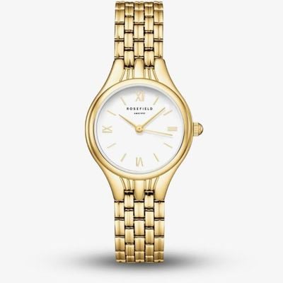Rosefield Ladies Muse White Dial Golden Bracelet MUWGSG-MU01
