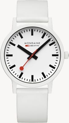 Mondaine Essence Quartz (41mm) White Dial / White Silicone Strap MS1.41110.RA