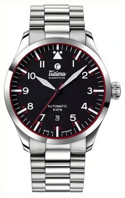 Tutima Glashütte Flieger Automatic (41mm) Velvet-Black Dial / Stainless Steel Bracelet 6105-02