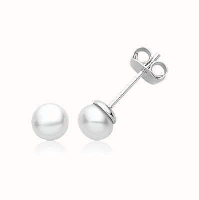James Moore TH Silver Pearl Studs 6mm G51407