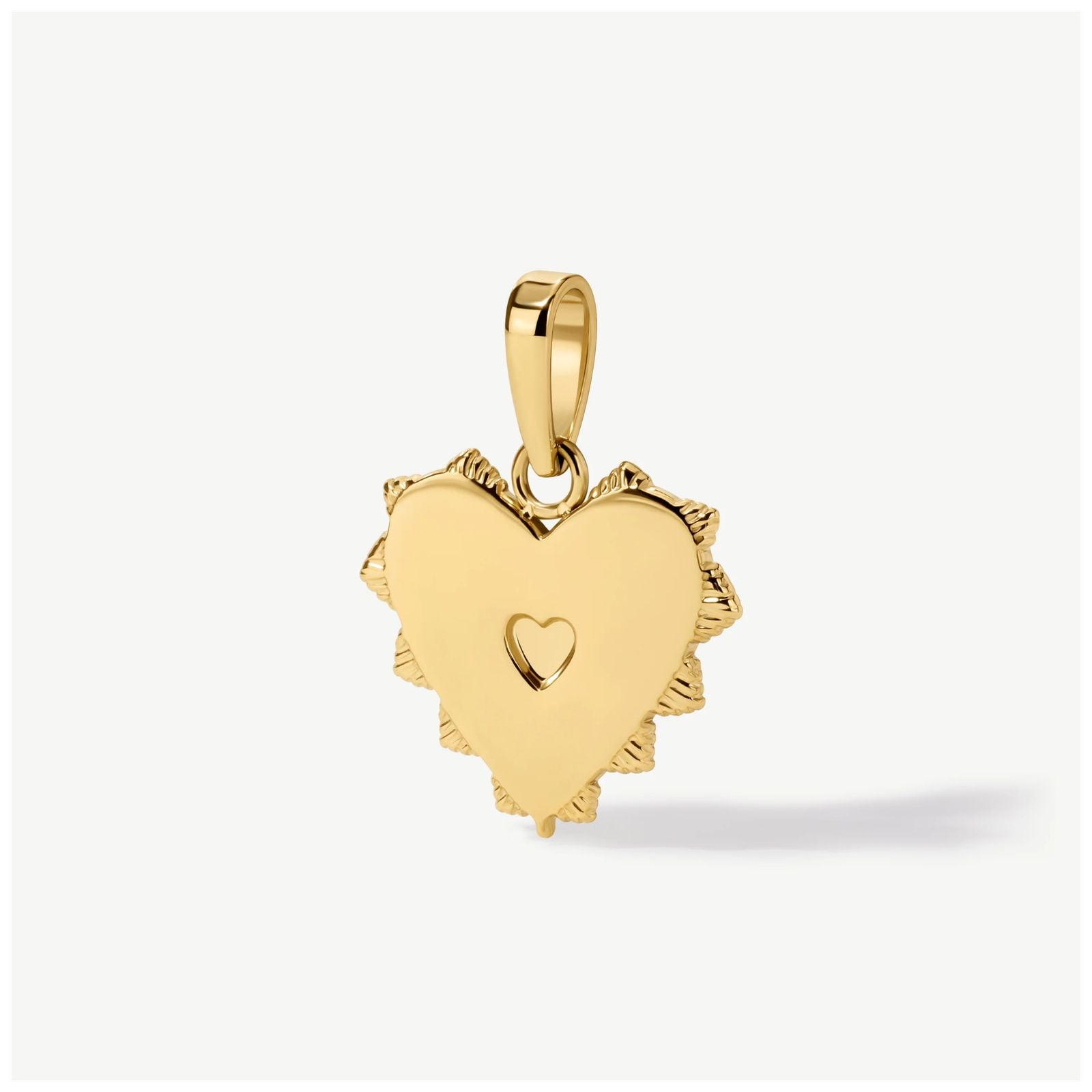 D.LOUISE CH03 Gold Tone Jagged Heart Disc Pendant Jewellery