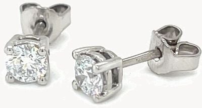 Clarks Diamonds Lab Grown Diamond Earrings Certified 18ct W/G 72pt Total Round J22092