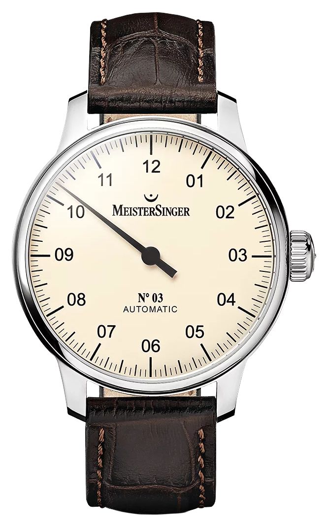 MeisterSinger AM903 Men’s Classic No. 3 Automatic Ivory Watch