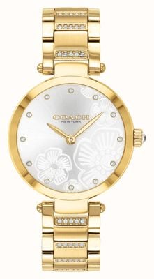Coach PARK Crystal-Set (30mm) Silver Dial / Gold PVD Stainless Steel 14503625
