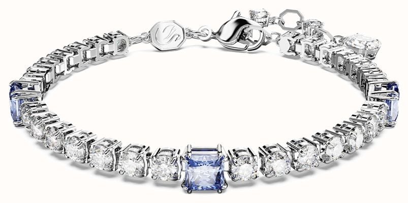 Swarovski Matrix Tennis Bracelet Rhodium Plated Blue and White Crystals 5666426