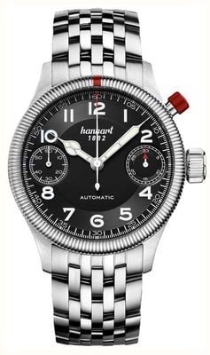 Hanhart PIONEER MonoScope Automatic Chronograph (45mm) Black Dial / Stainless Steel Bracelet 733.210-6428