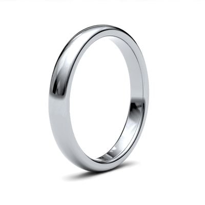 James Moore Wedding Rings | 18ct White Gold | 2.5mm | Heavy | Premium Court | AG_2.5GHP-18W
