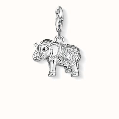 Thomas Sabo Elephant Charm White 925 Sterling Silver Cold Enamel/ Zirconia 1050-041-14