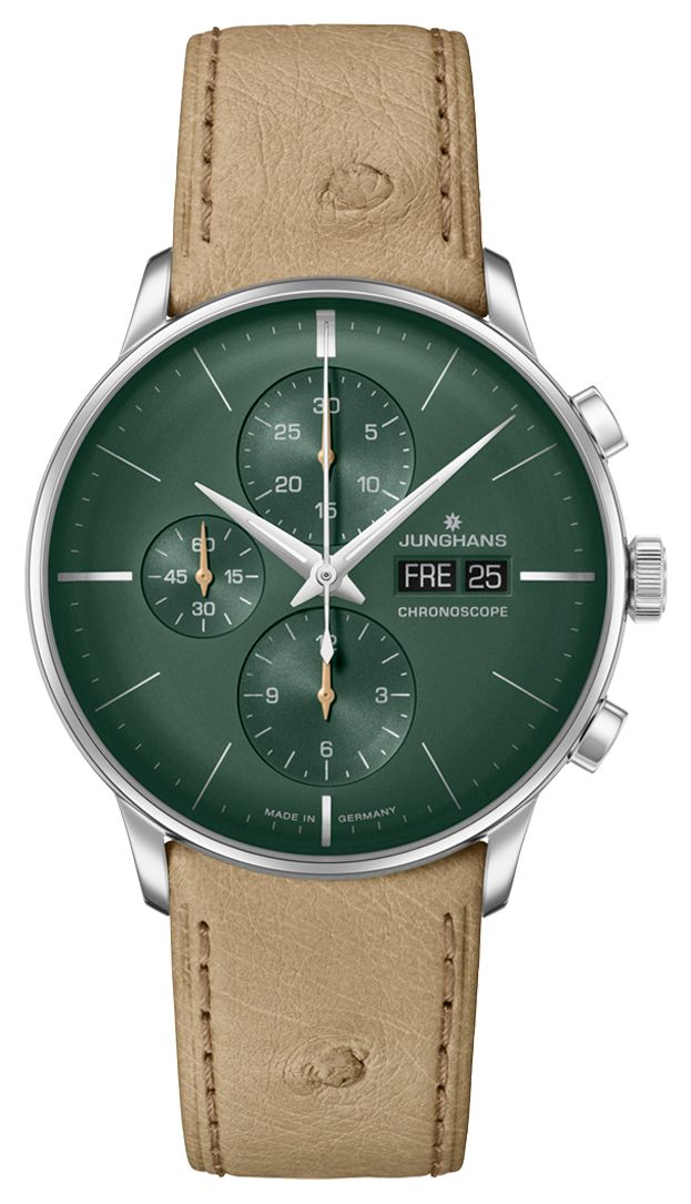Junghans 27/4222.02 Meister Chronoscope | Green Dial | Beige Watch