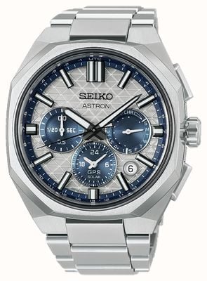 Seiko 145th Anniversary Astron GPS Solar Limited Edition 5X63 (43.4mm) Silver Dial / Titanium Bracelet HAB004J1