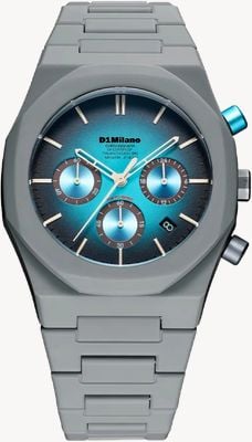 D1 Milano Polychrono Ice Phantom (40.5mm) Light Blue Gradient Dial / Grey Polycarbonate Strap PHBJ21
