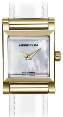 Herbelin Antarès Boîte Watch Case (19.5mm) Mother-of-Pearl Dial / Gold PVD Stainless Steel Case - Case Only H17144P09 EX DISPLAY