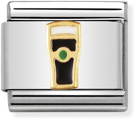 Nomination COMPOSABLE Classic U.K Stainless Steel With Enamel And 18k Gold Guinness 030250/04