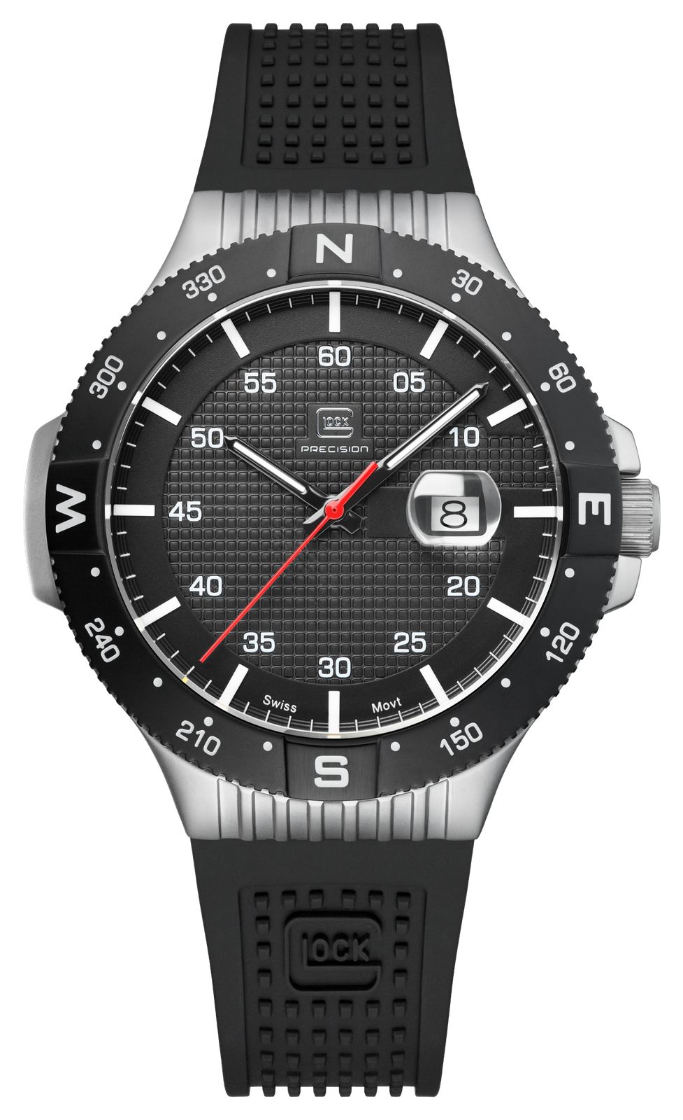 GLOCK Precision GW-15-1-22 Date Quartz (43mm) Black Textured Watch