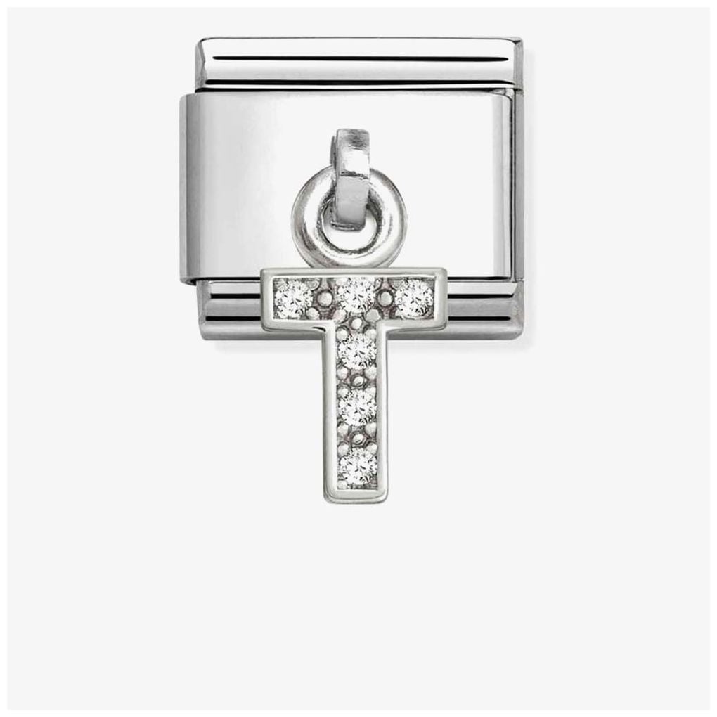 Nomination 331818/20 Classic Letter T Cubic Zirconia Charm Jewellery