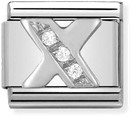Nomination Classic Letter X Sterling Silver & Steel Cubic Zirconia Charm 330301/24