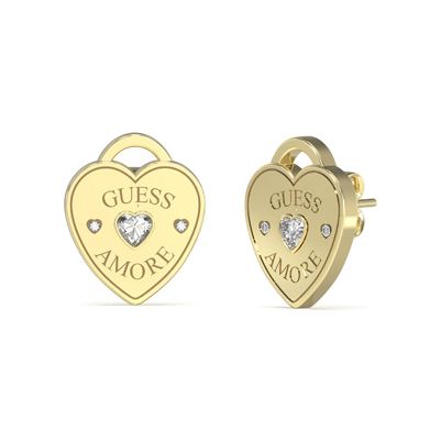 Guess UBE05058YG Amore Ladies Gold Tone Crystal Heart Lock Jewellery