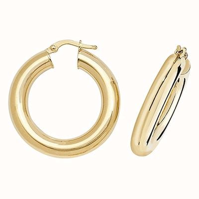 James Moore TH 9k Yellow Gold Hoop Earrings 20 mm ER1005-20