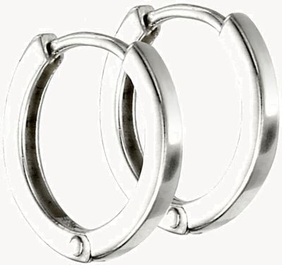 Elements Silver Sterling Silver 10mm Click Huggie Hoops E5864