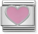 Nomination Classic Pink Hearts Sterling Silver & Steel Enamel Charm 330202/18
