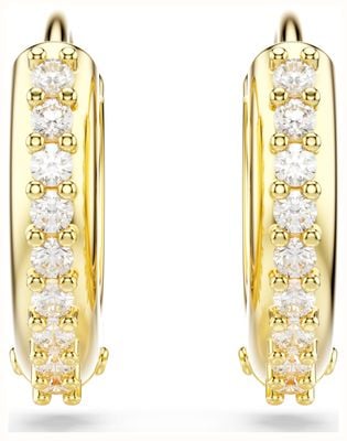 Swarovski Matrix Hoop Earrings White Crystals Gold-Tone Plated 5697228