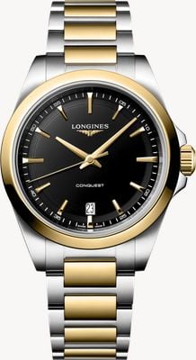 LONGINES Conquest Quartz (38mm) Black Sandblasted Dial / Two-Tone Stainless Steel Bracelet L37503527