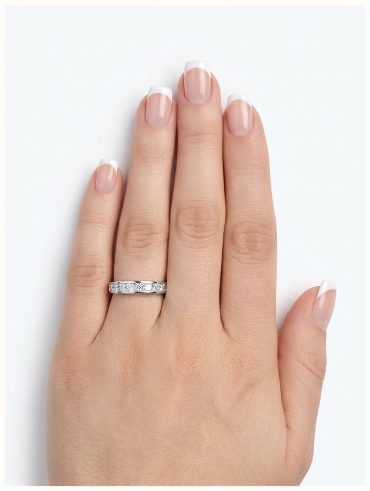 James Moore & Co 1.50ct Natural Diamond Princess Cut 18k White Gold Half Eternity Ring JM5451 - alternate view 4
