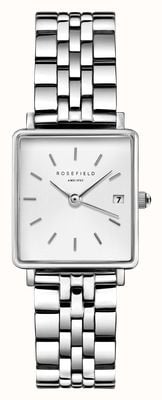 Rosefield Boxy XS (22mm) White Dial / Stainless Steel Bracelet QMWSS-Q020