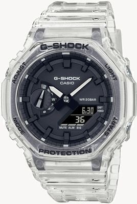 Casio G-Shock Skeleton Series Clear Case and Strap Watch GA-2100SKE-7AER