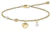 BOSS Jewellery Amara Yellow Gold PVD Crystal and Pearl Heart Bracelet 1580882