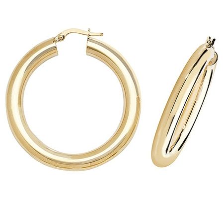 Treasure House ER1005-30 9k Yellow Gold Hoop Earrings 30 mm Jewellery
