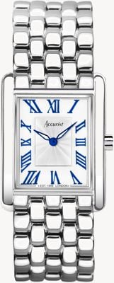 Accurist Rectangle Womens | White Dial | Stainless Steel Bracelet 71007