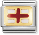 Nomination Classic England Flag Enamel 18ct Gold & Steel Charm 030234/08