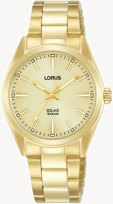 Lorus Sports Solar 100m (31mm) Gold Sunray Dial / Gold PVD Stainless Steel RY508AX9
