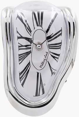 Exaequo Melting Watch Melting Clock - ABS Silver Colour Case - White Dial EX 0011.0002